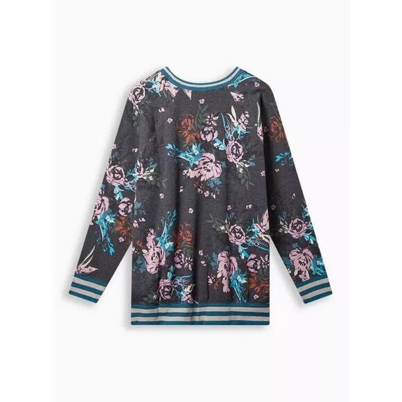 Torrid Classic Fit Cozy Fleece Raglan Rib Trim SweatshirtSize 2(2x) - Picture 3 of 4